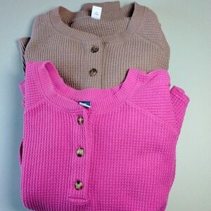 Old Navy (2) thermal shirts 3 button xxl/2x